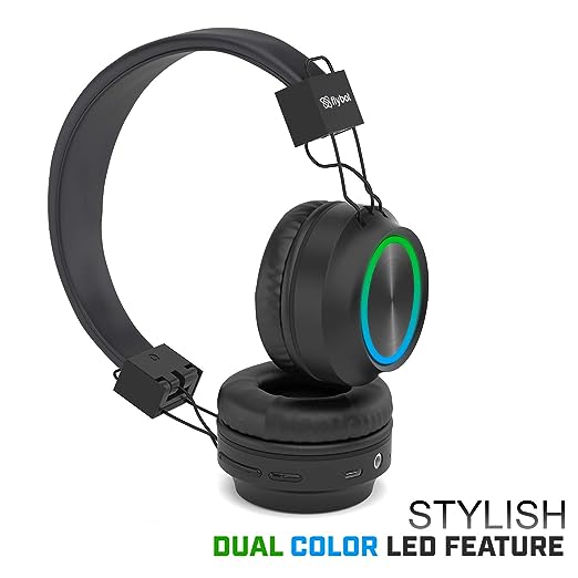 Flybot Alpha Wireless Over Ear Bluethooth Headphone with Mic IPX5 Rated with HD Sound and LED Light Design (Black) Flybot Alpha Wireless Over Ear Bluethooth Headphone with Mic IPX5 Rated with HD Sound and LED Light Design (Black)